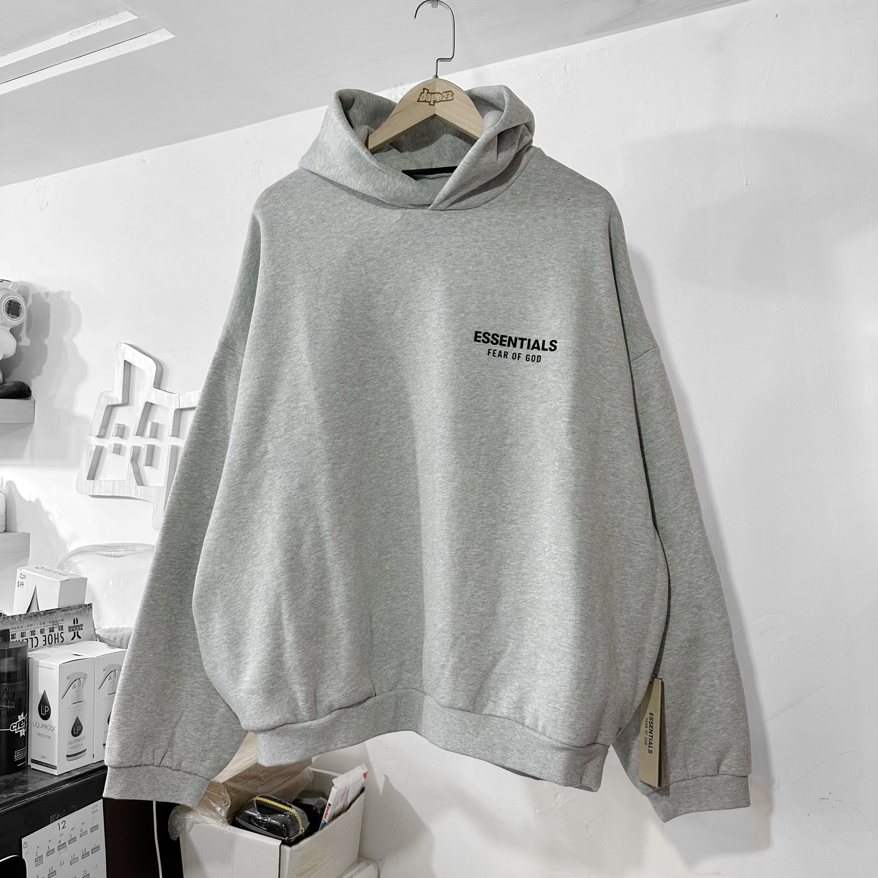 Fear of God Essentials FW24 Fleece Hoodie Light Heather Gray