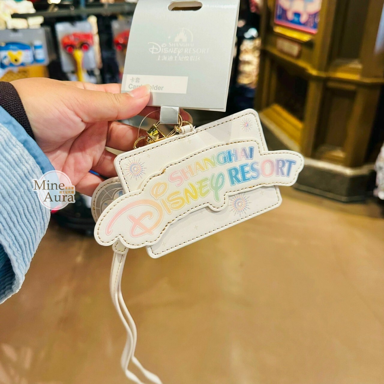 夢幻徽標系列 標誌LOGO 煙火 圖案 掛繩 票卡夾 -上海迪士尼樂園