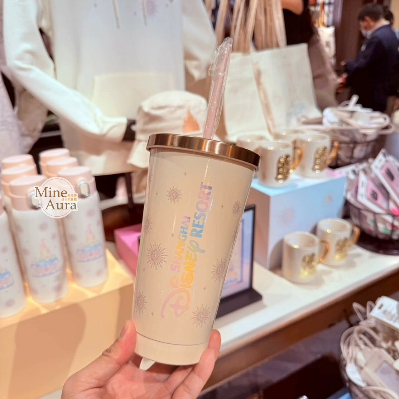 夢幻徽標系列 標誌LOGO 城堡 煙火 圖案 吸管 水杯 飲料杯 -上海迪士尼樂園