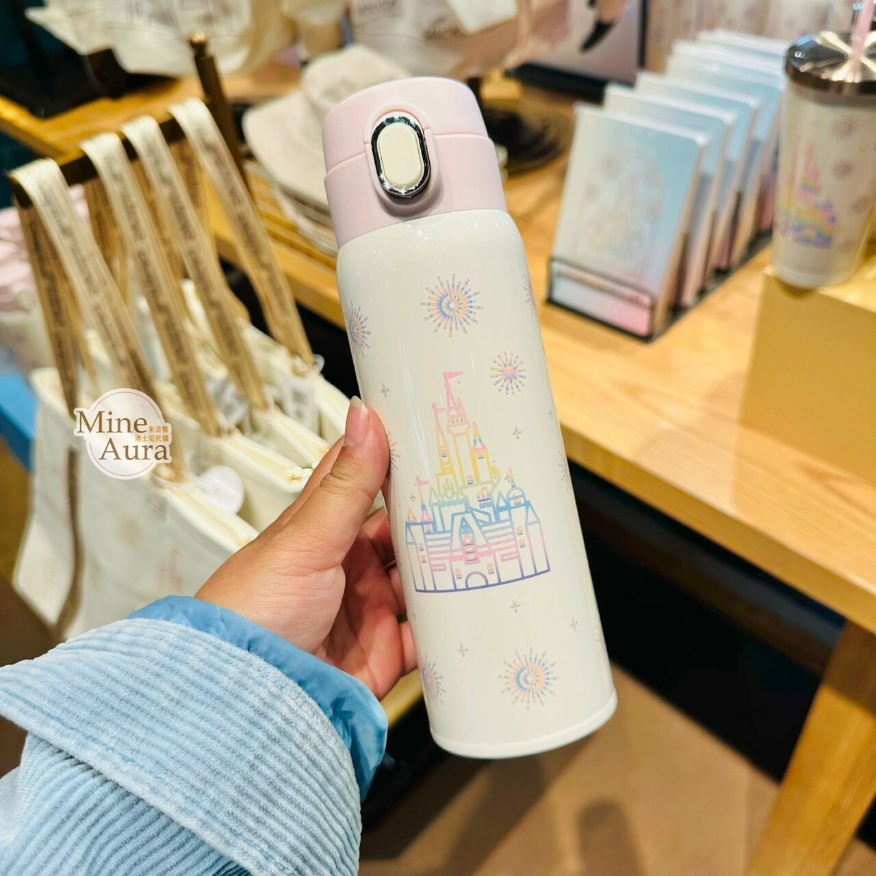 夢幻徽標系列 標誌LOGO 城堡 煙火 圖案 保溫瓶 水壺 -上海迪士尼樂園