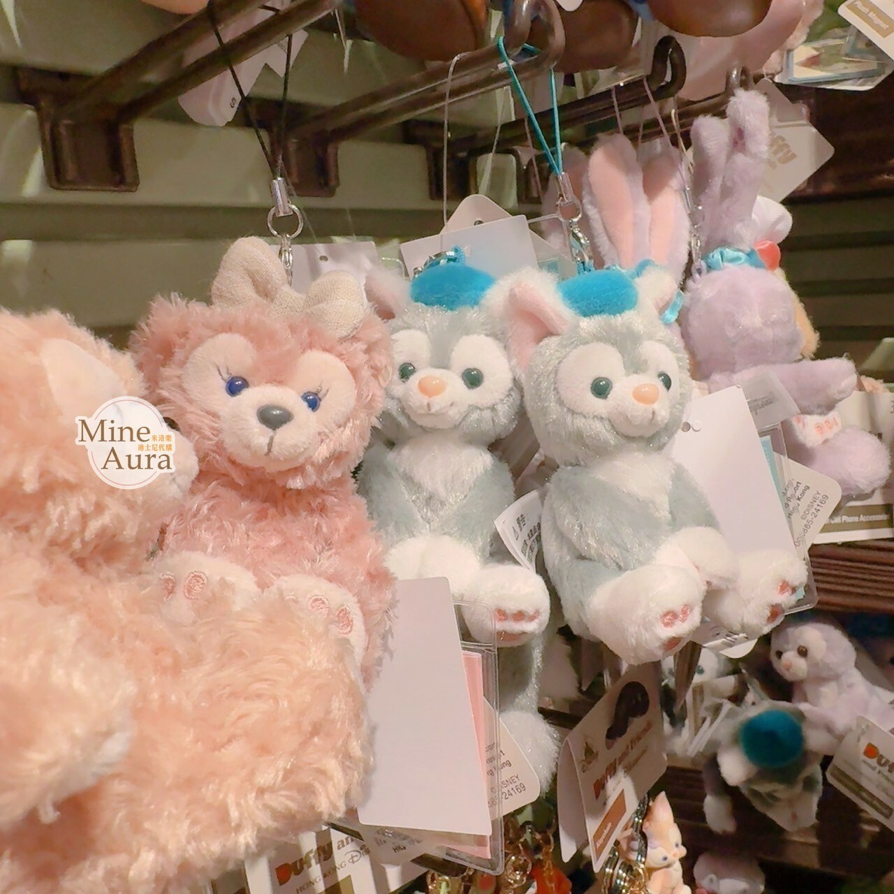 傑拉托尼 畫家貓 Gelatoni 坐姿 絨毛 吊飾 鑰匙圈 -香港迪士尼樂園