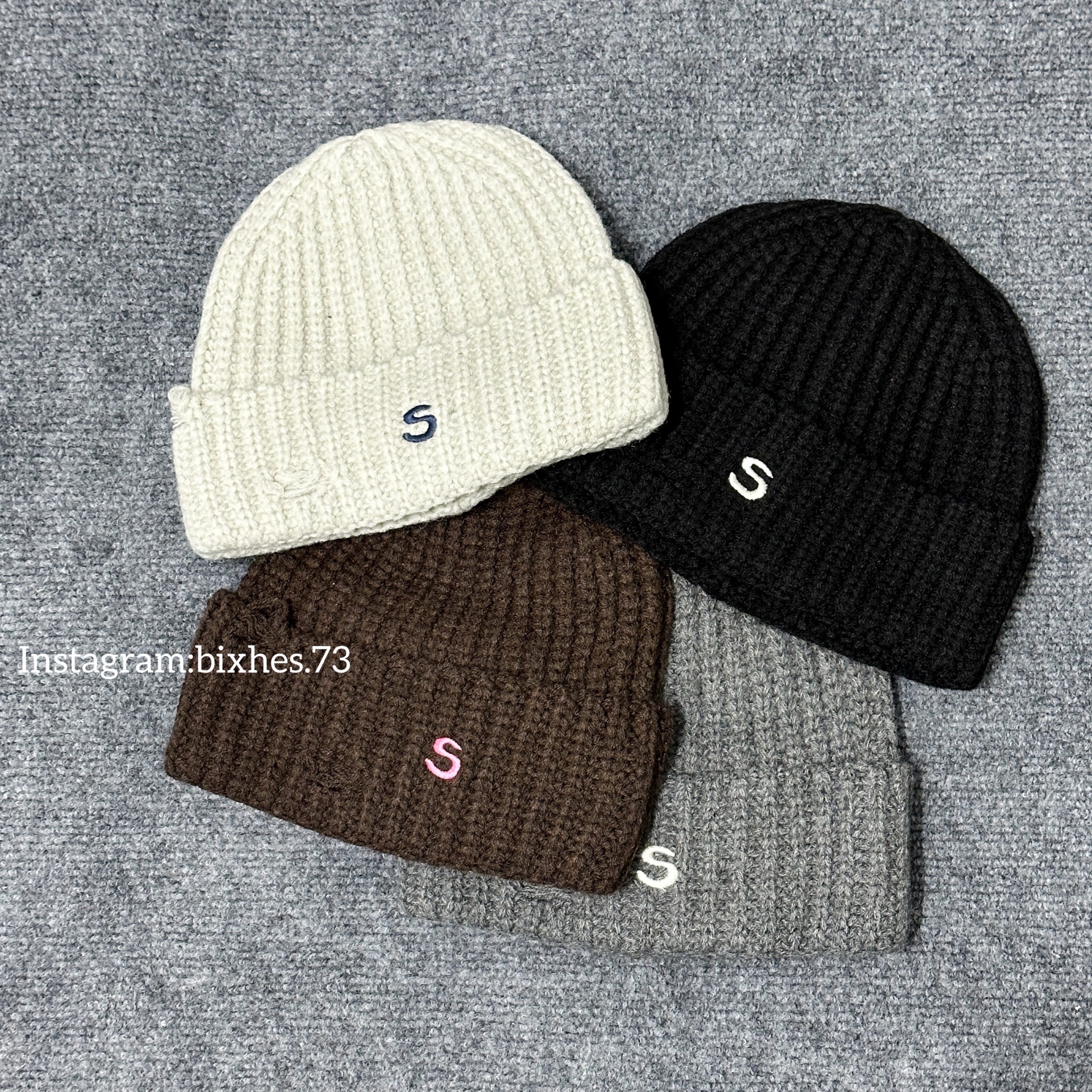 S字撞色毛帽(H00039)