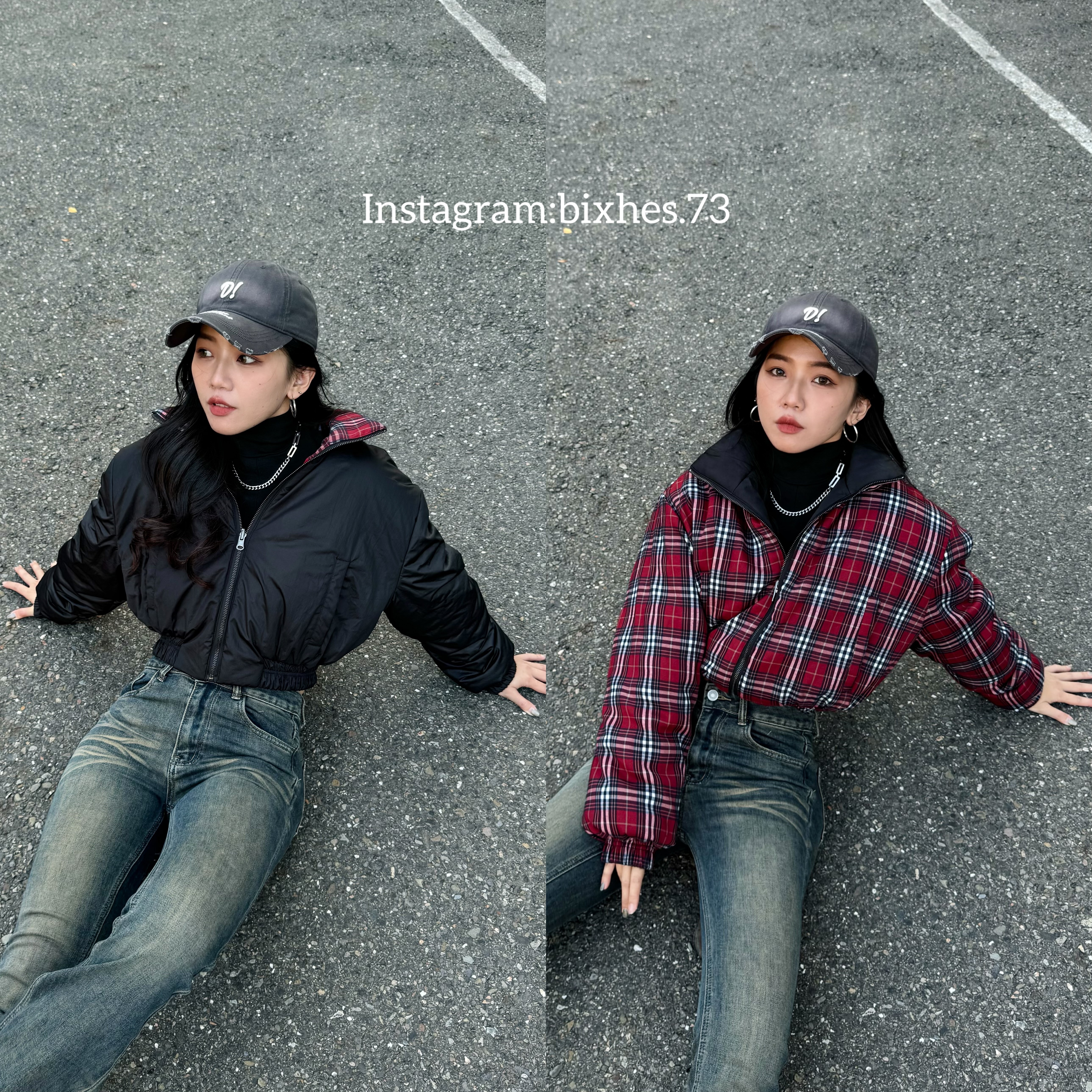 美式復古格雙面短外套(F00032)