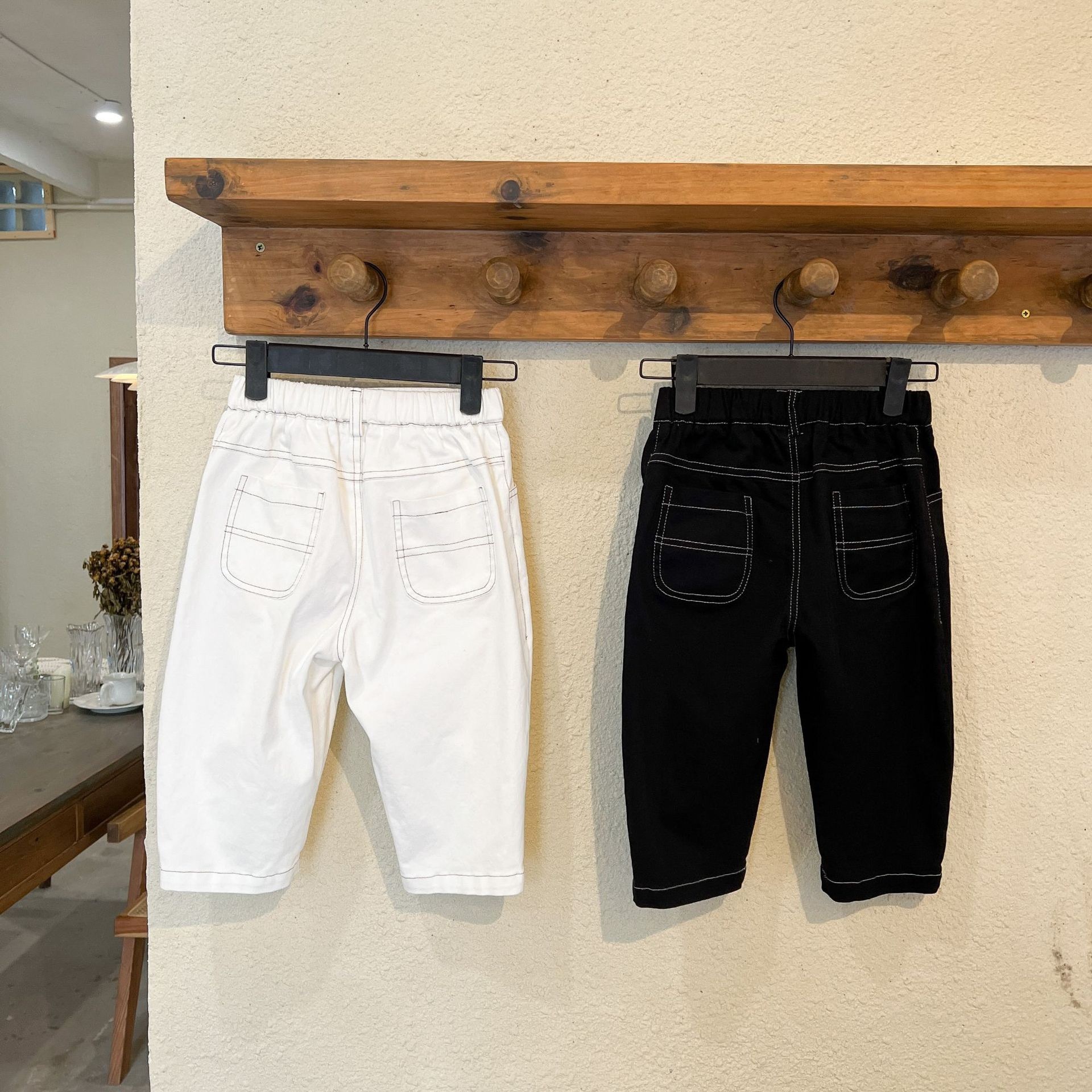 兩色簡單大方錐形褲