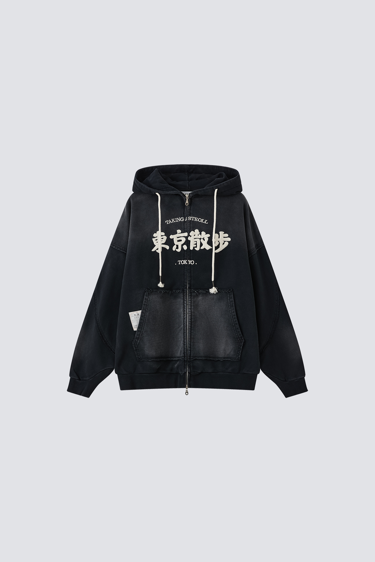 Strolling in Tokyo Washed Hoodies｜Black｜Hong Kong Original Design