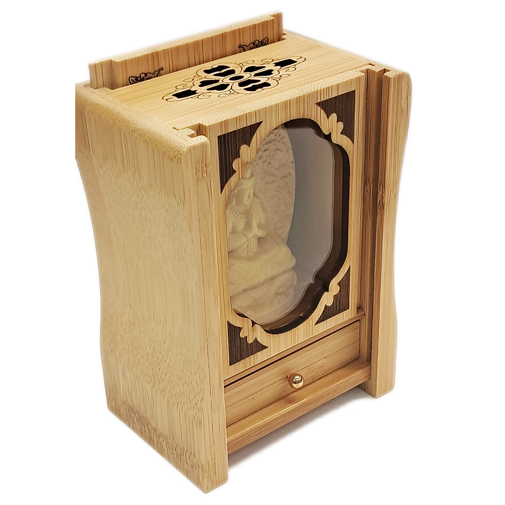 大勢至菩薩 竹製佛龕 小佛堂 11 公分【十方】153988