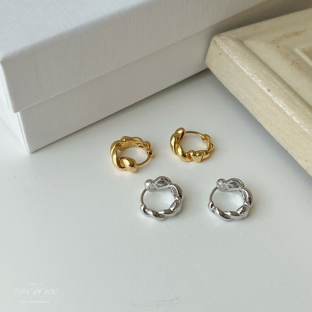 螺旋圈圈｜全純銀耳環