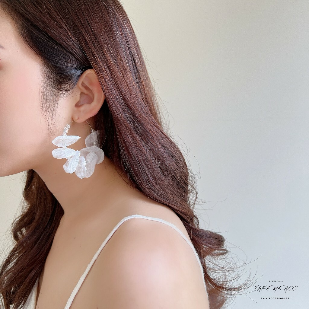 浪漫花瓣｜純銀針耳環