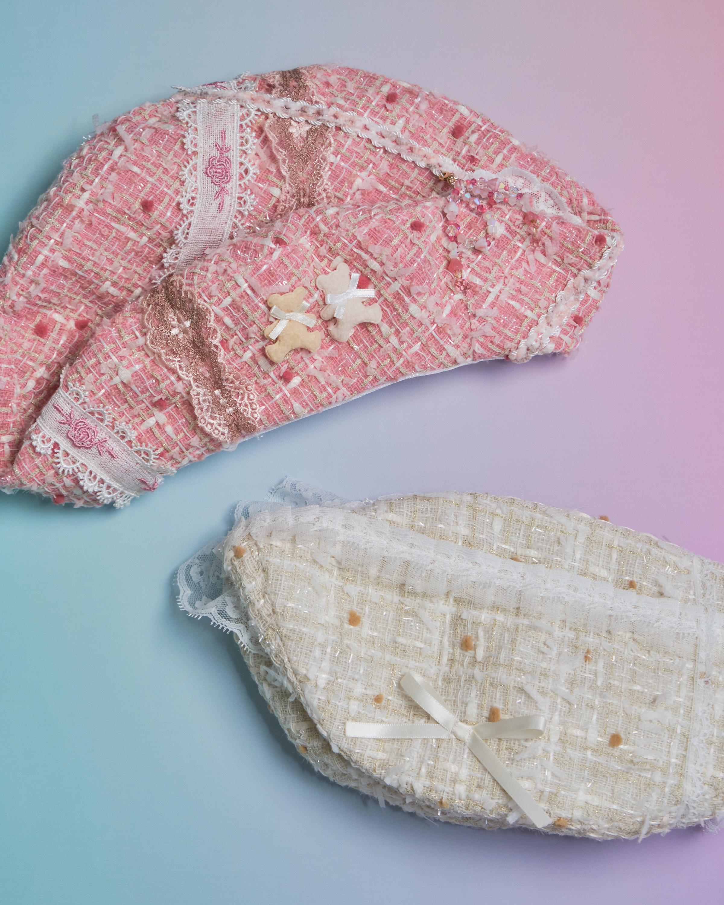 Vanilla Strawberry Swirl Ice-cream Tweed Balmoral Hat