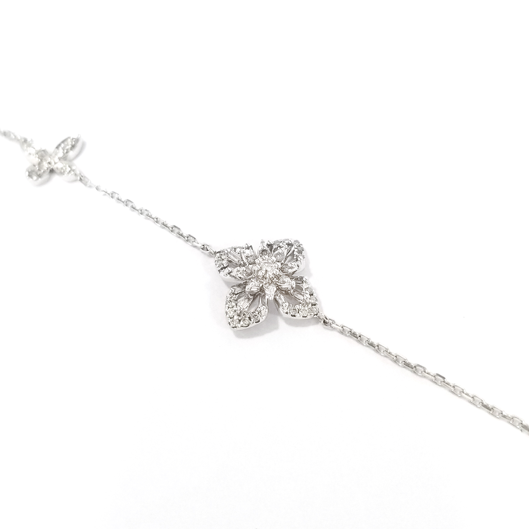 18K白金天然鑽石雪花手鏈