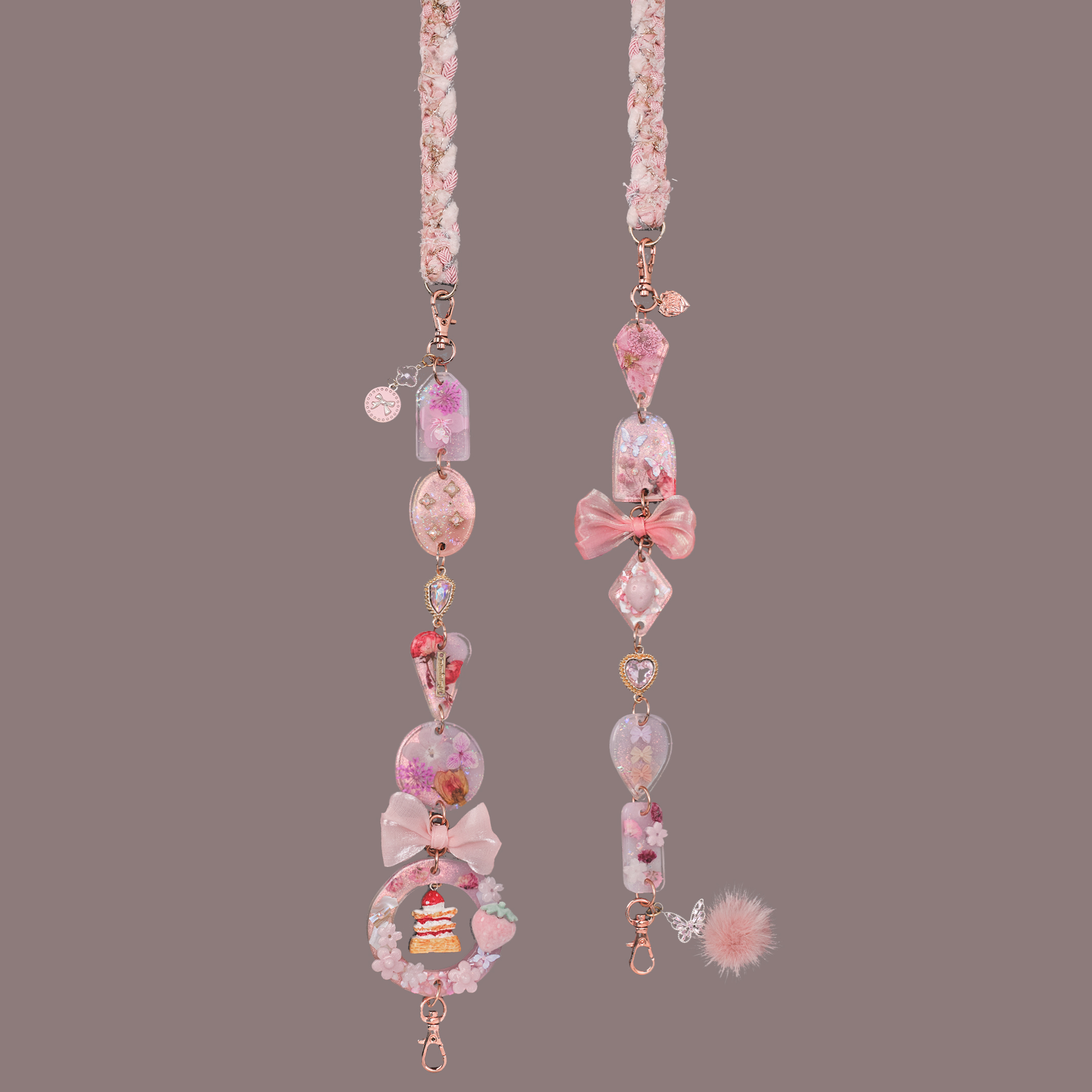 Blushing Berry Parfait Resin Oshibana Phone Strap