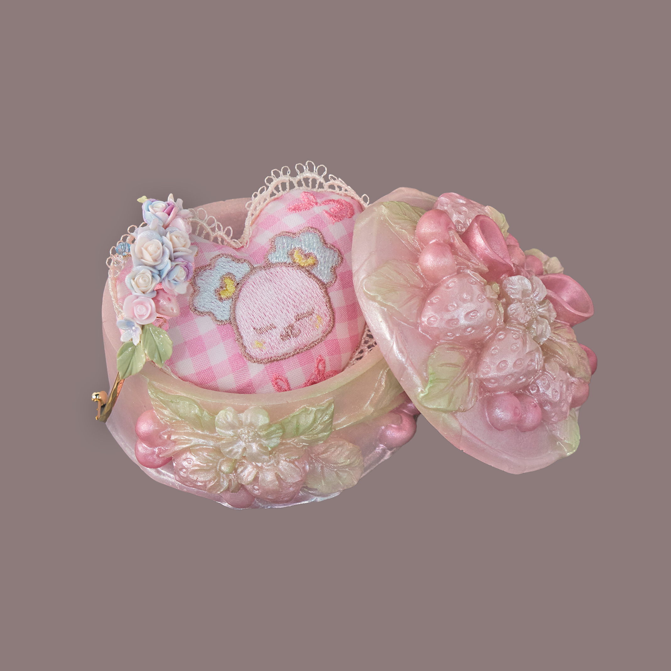 Strawberry Tinkle 3D Strawberry & Bow Jewelry Box