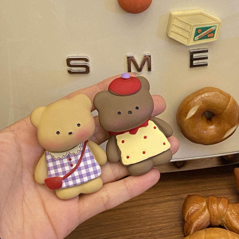 《5380》搖頭晃腦帽子小熊冰箱貼磁鐵