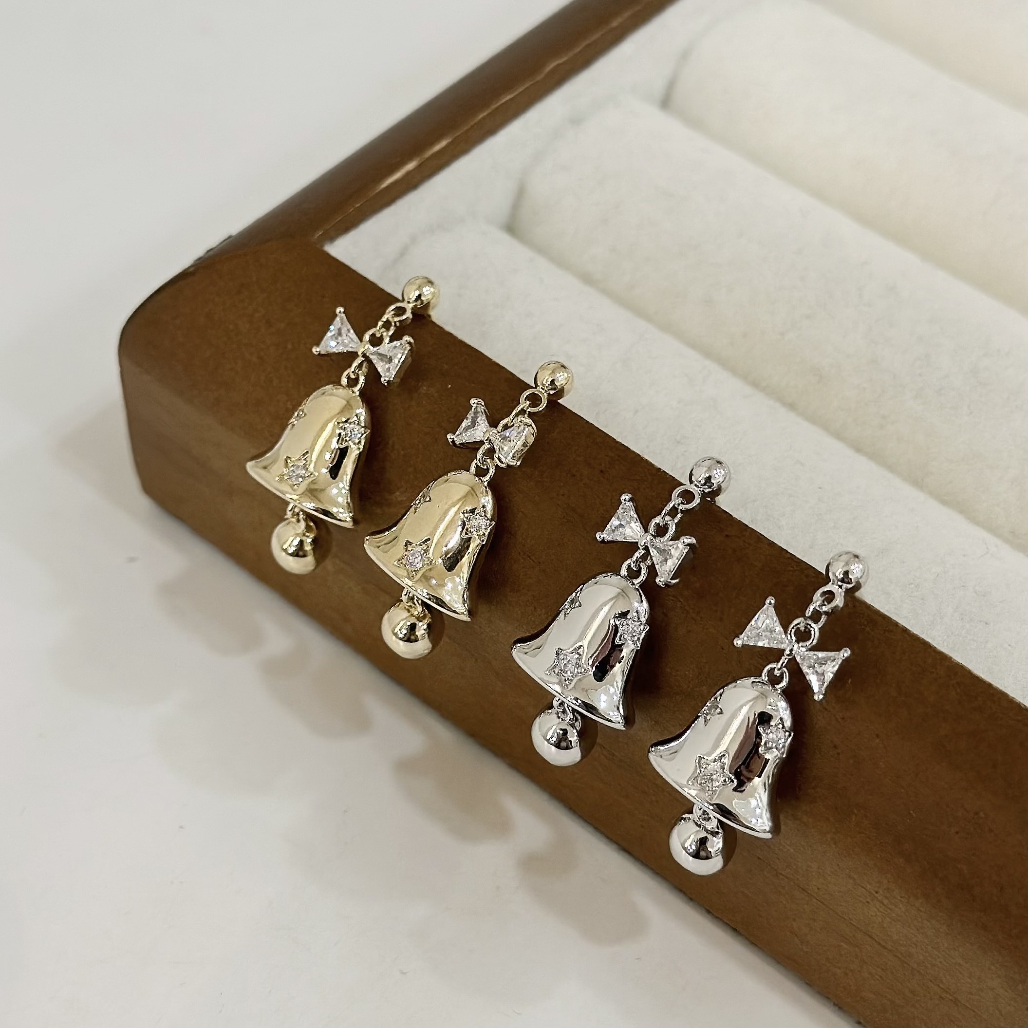 L43鋯石蝴蝶結聖誕鈴鐺垂吊