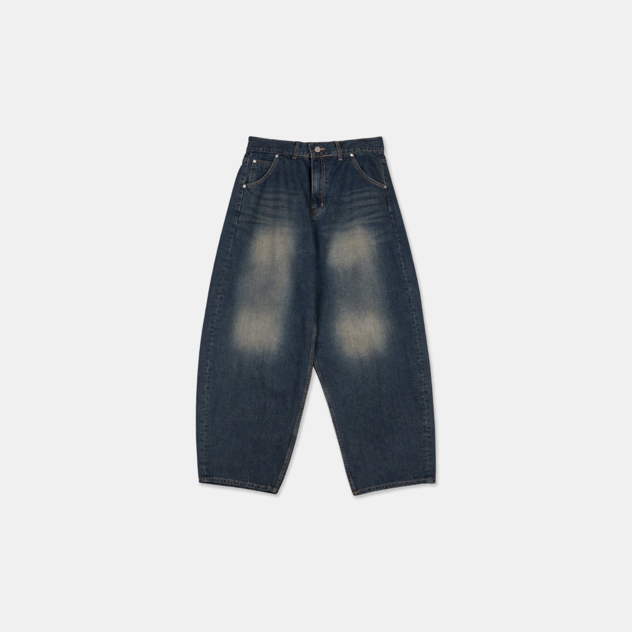 韓國 爆款 穿搭客 水洗 刷色 氣球 寬褲 牛仔褲