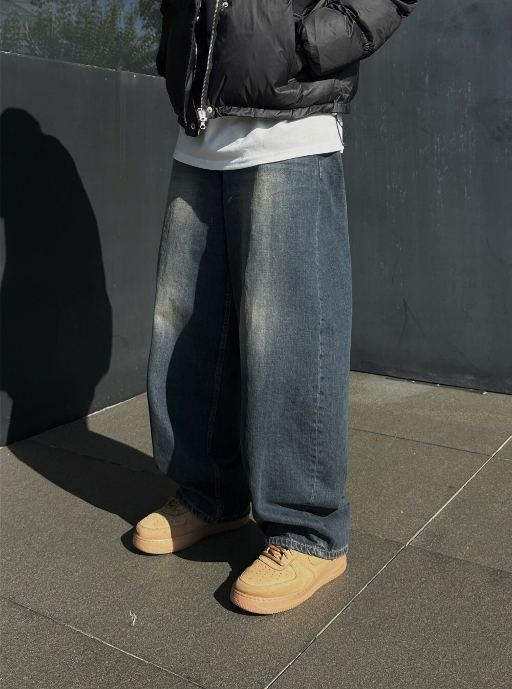 韓國 爆款 穿搭客 水洗 刷色 氣球 寬褲 牛仔褲