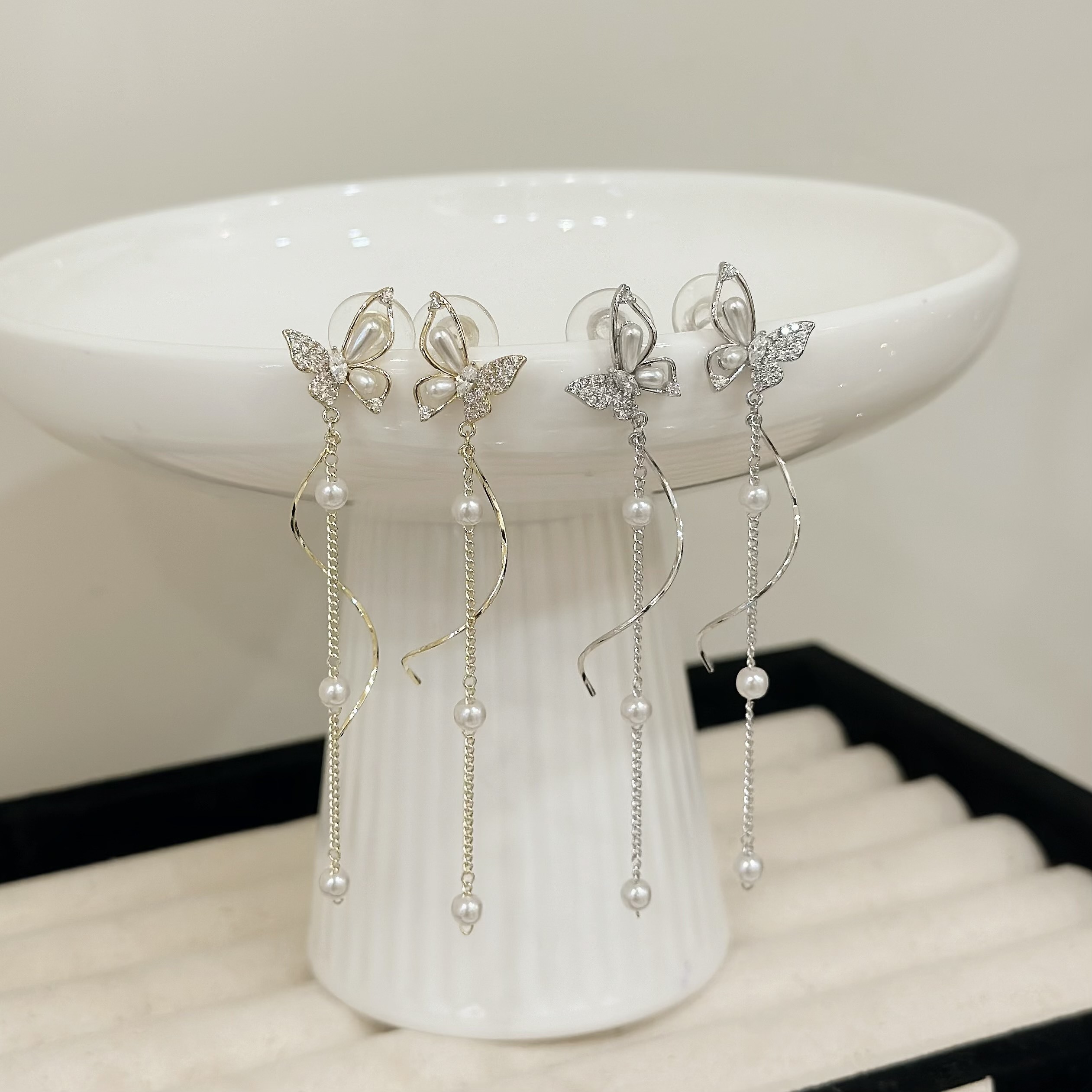 L38排鑽珍珠蝴蝶波浪垂吊