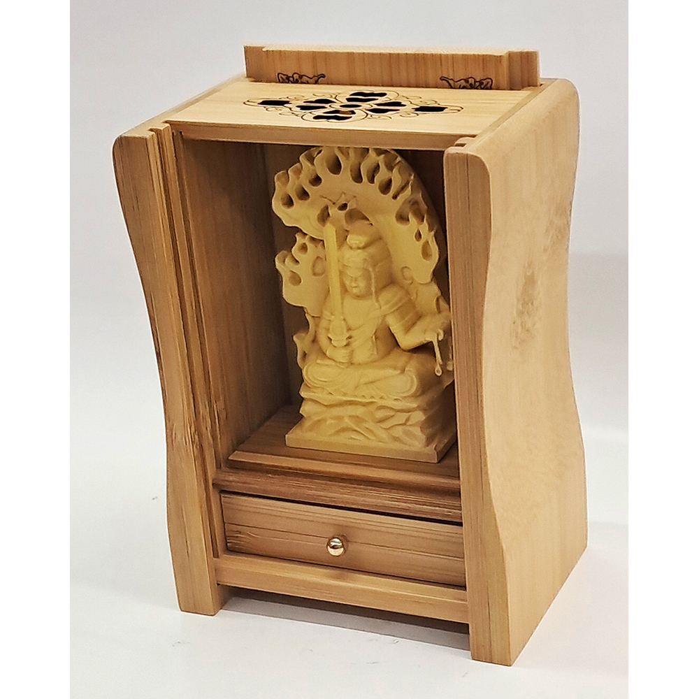 不動明王 竹製佛龕 小佛堂 11 公分【十方】153992