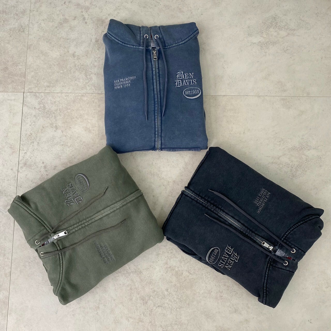 Ben davis heritage faded zip hoodie 水洗刺繡拉鍊帽Tee C-24780044