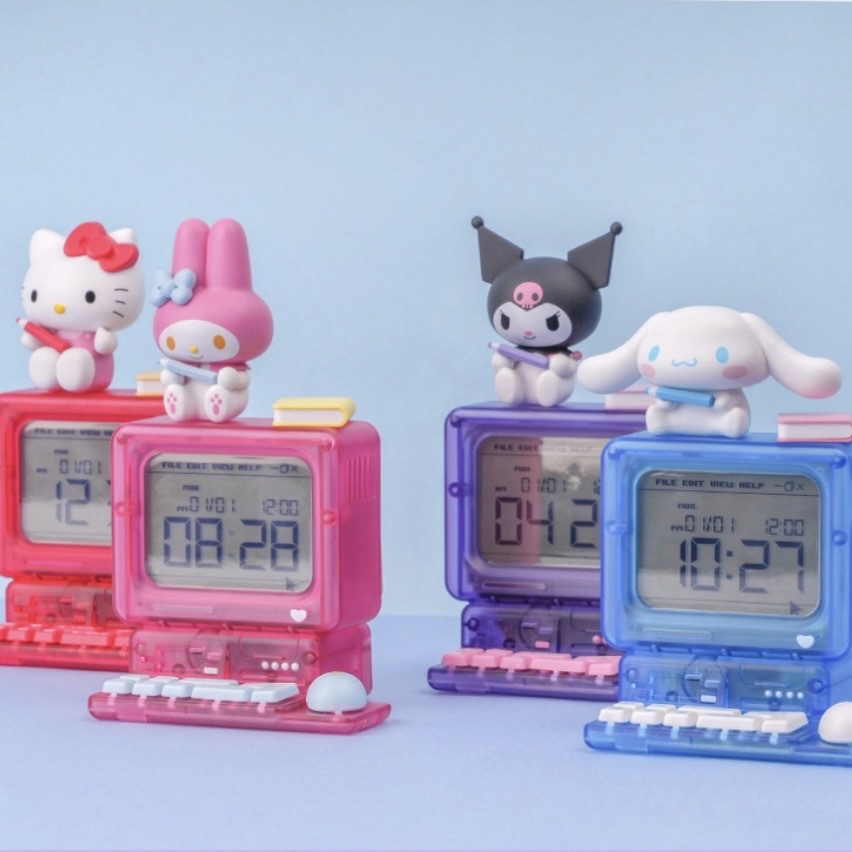 韓國代購 三麗鷗 SANRIO復古電腦桌鐘 時鐘 HELLO KITTY 酷洛米 美樂蒂 大耳狗 /預購