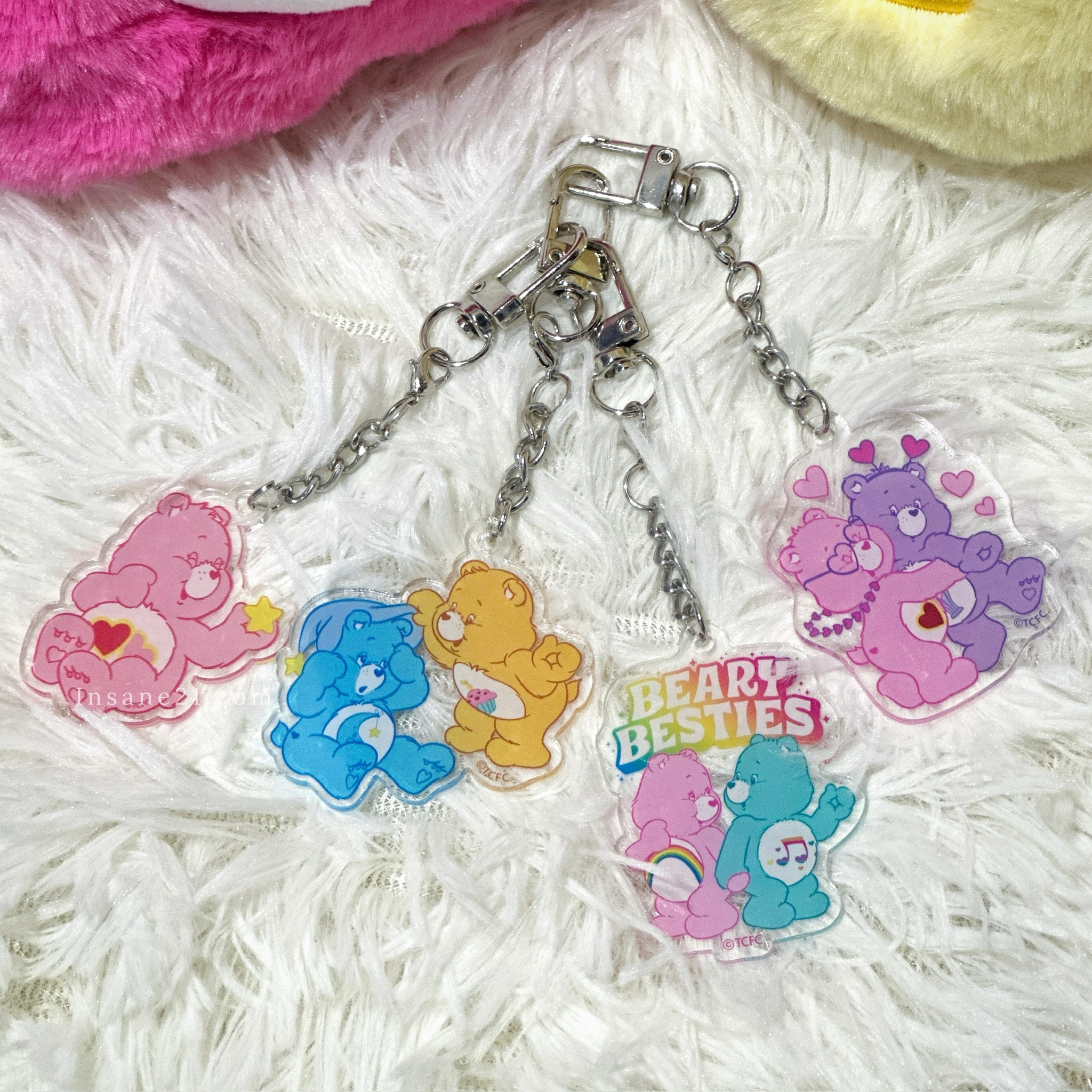 CARE BEARS 彩虹熊 兩扣壓克力吊飾 鑰匙圈 / 現+預