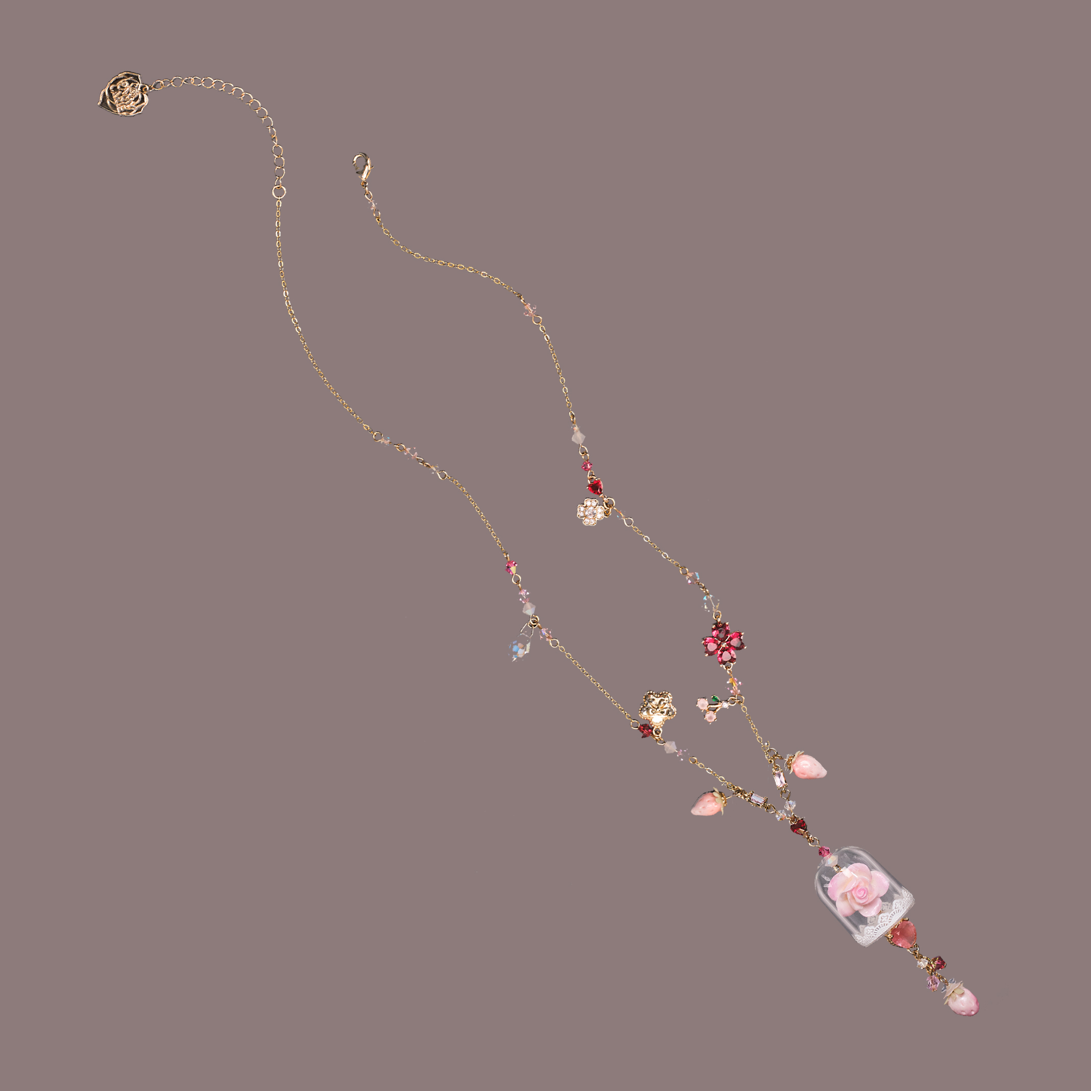 Winter Chime Rose S925 Long Necklace