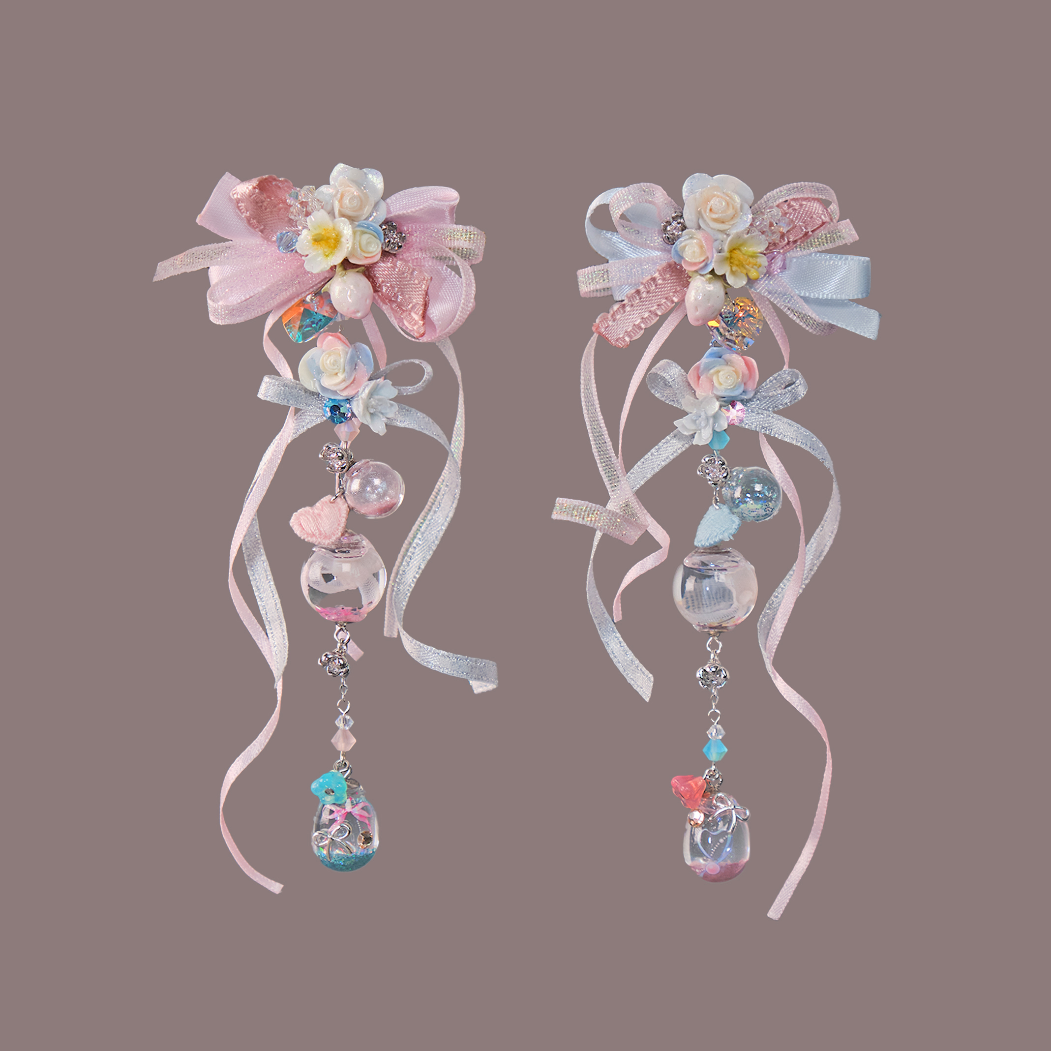 Ballet’s Angel Sugar Pearls Hand-painted Glass Globe Earrings