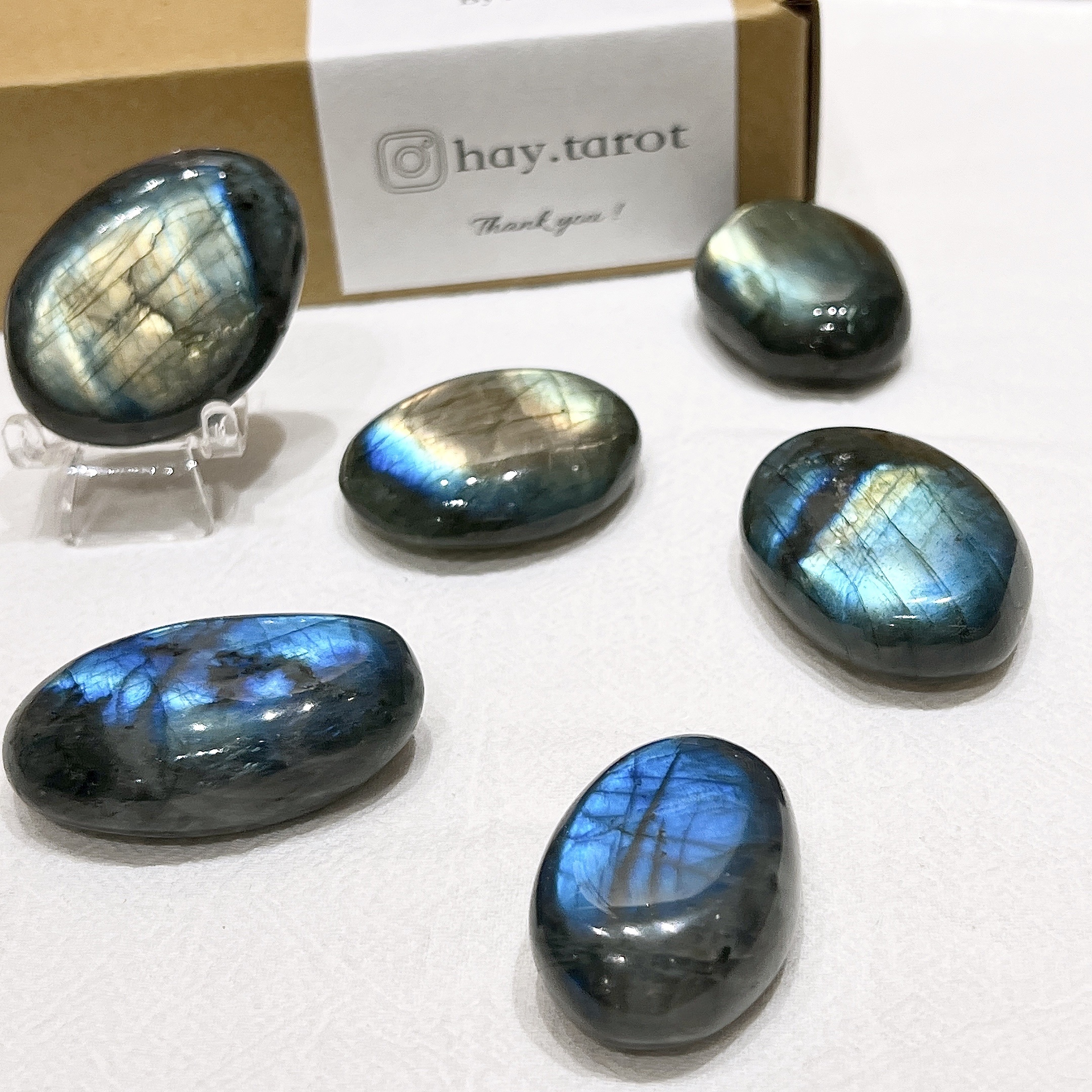 強光拉長石手握｜生日配對｜安穩、助眠｜4.5-5cm