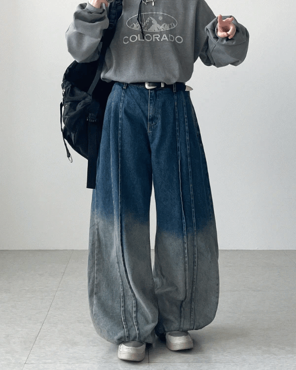 漸層水洗牛仔褲
