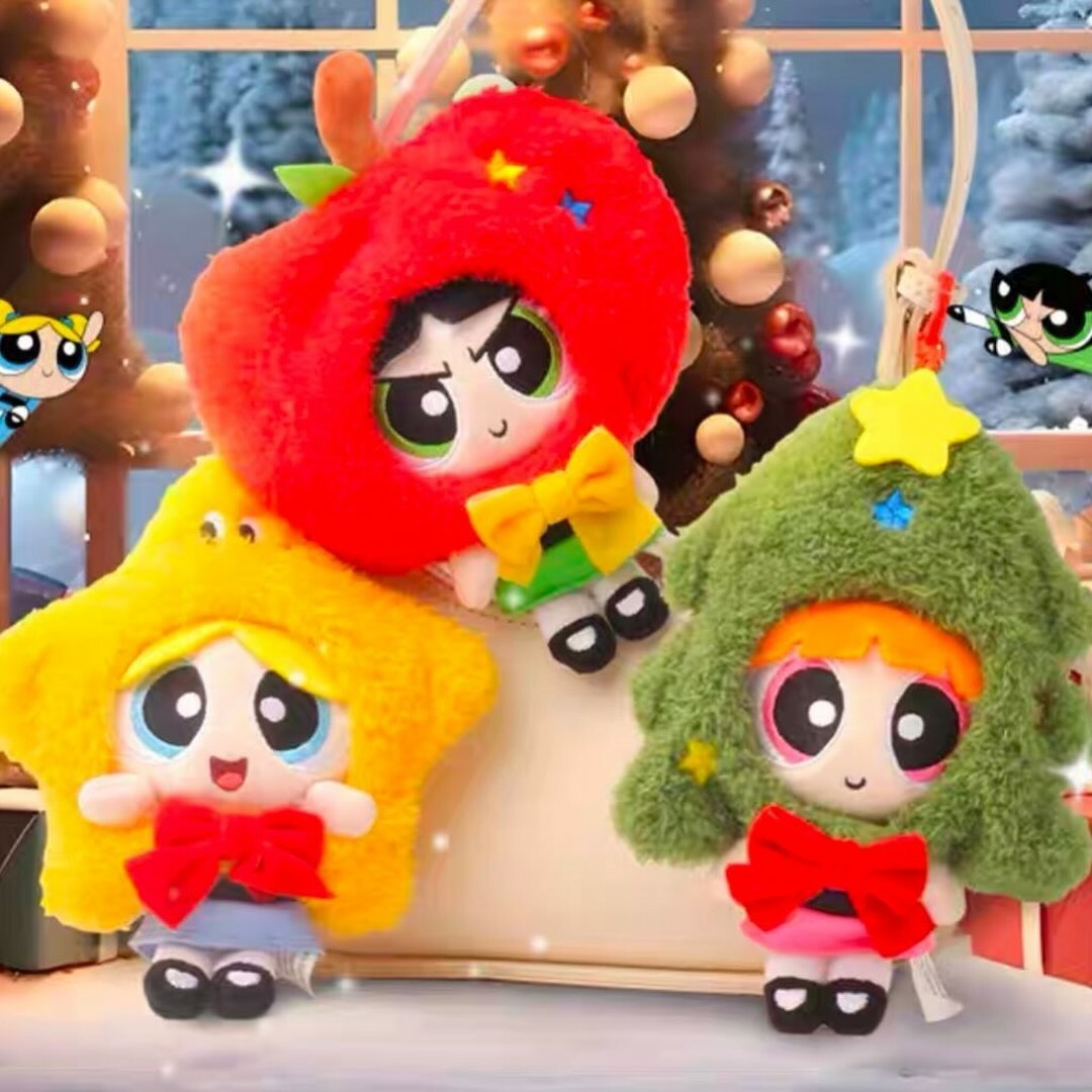 HUGKIS 飛天小女警 The Powerpuff Girls 聖誕樹 毛絨吊飾 掛件 可拆卸
