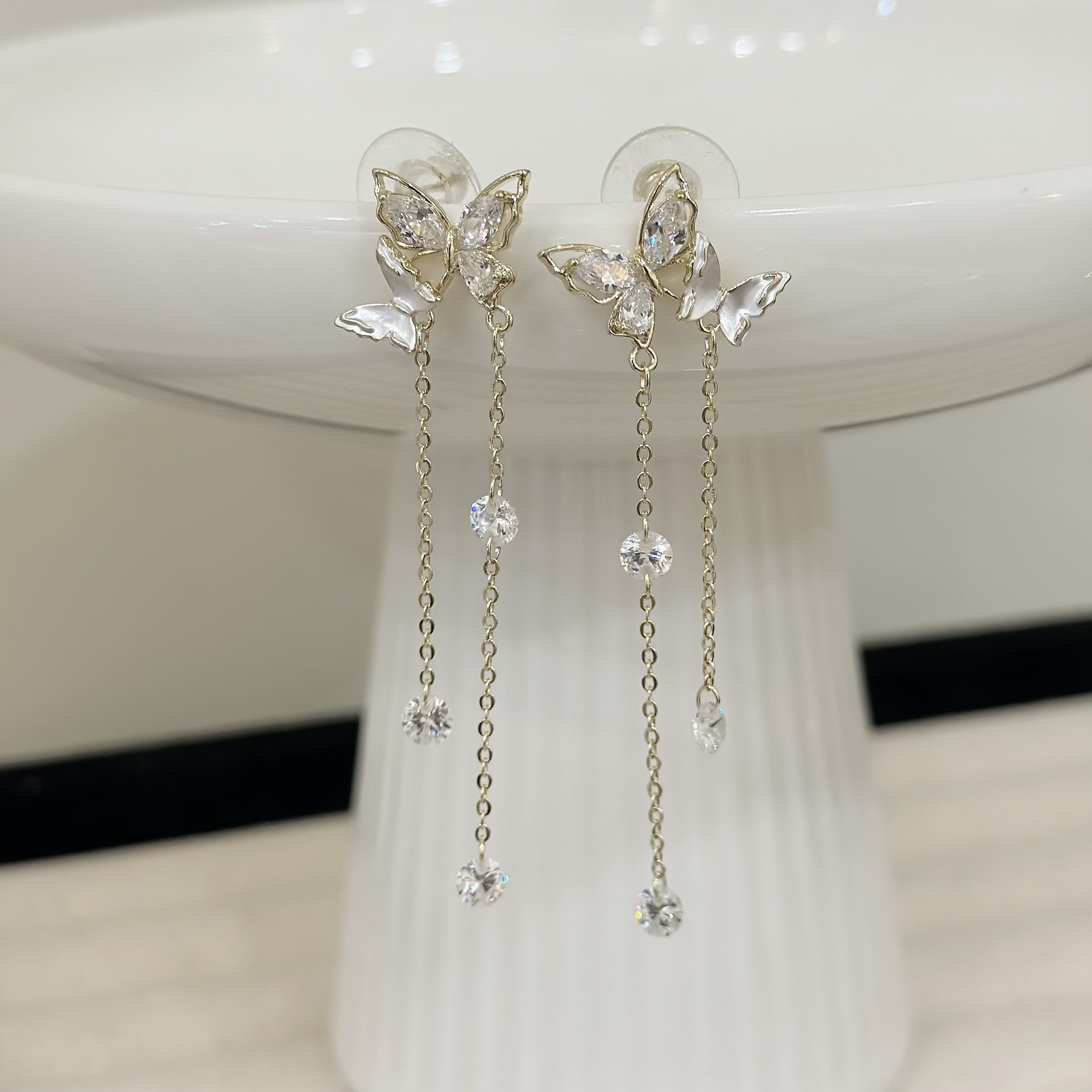 531鋯石貝殼蝴蝶垂吊