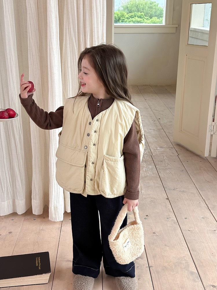 夾棉大口袋工裝背心