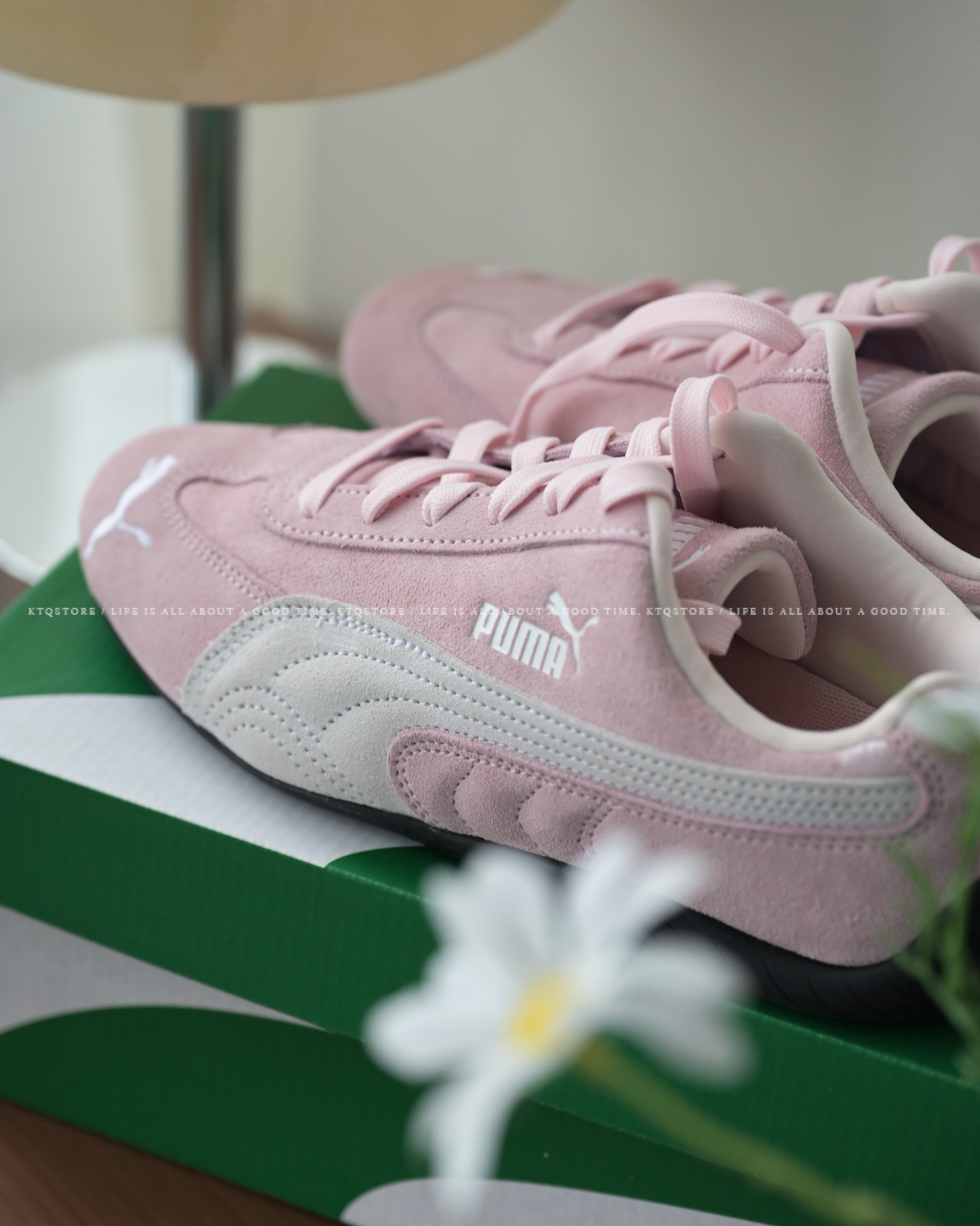 KTQ STORE ‧ PUMA SPEEDCAT OG 奶油柔粉 淡粉米色 黑底麂皮 女鞋 398846-04