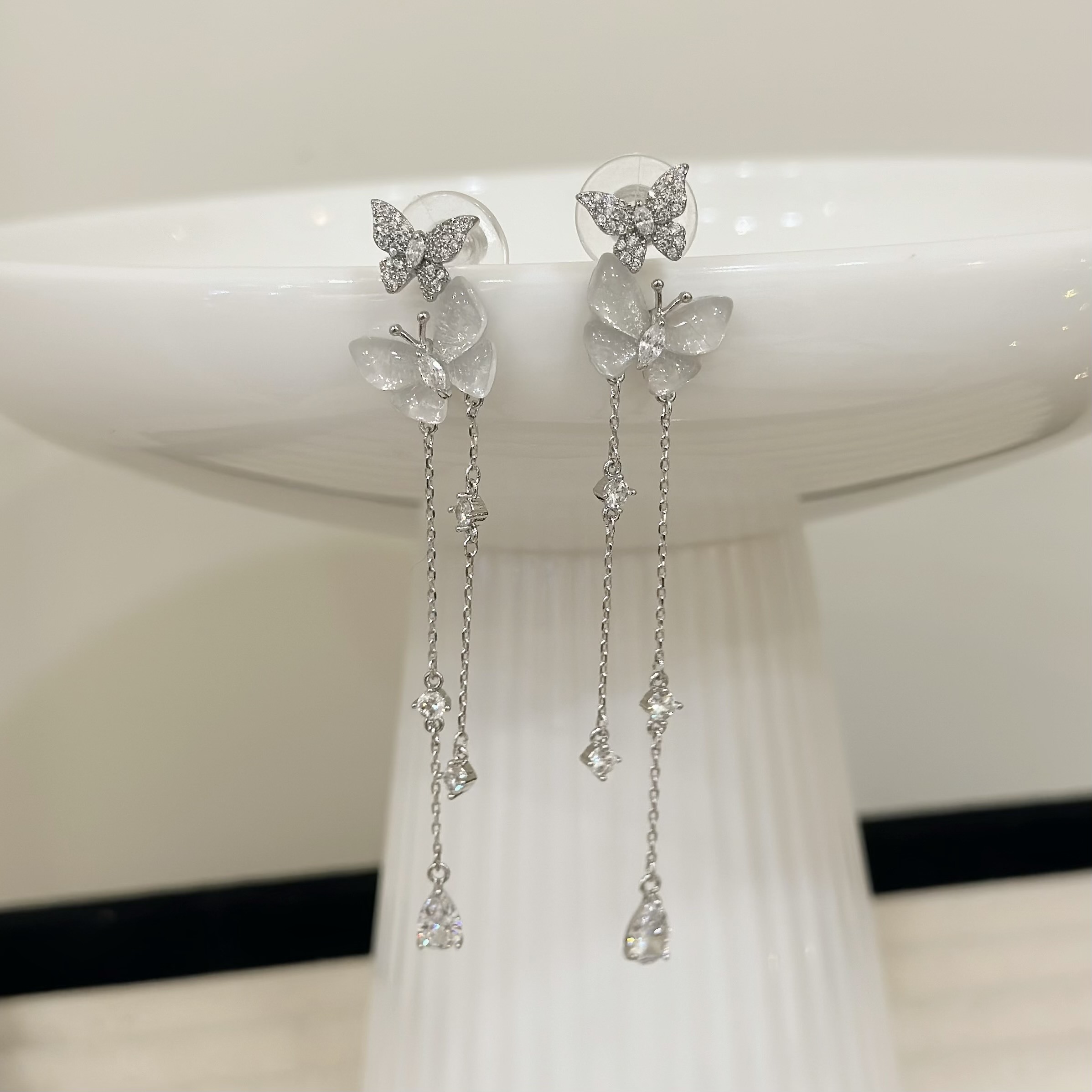 542排鑽貓眼石蝴蝶垂吊