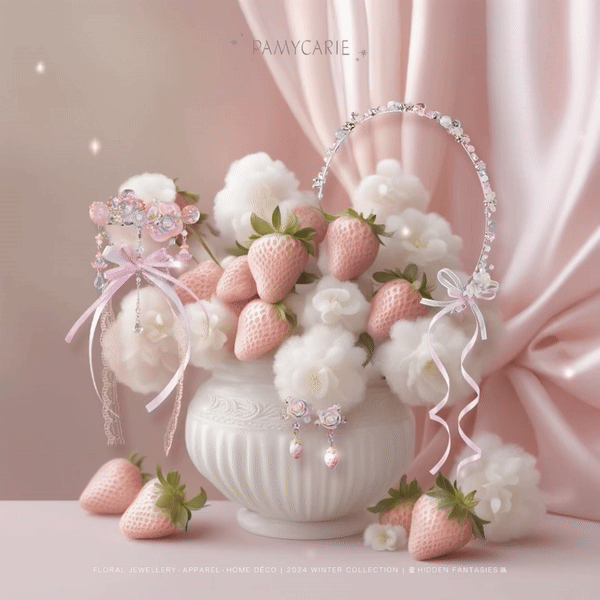 Snow Kisses Rose 2 Ways Earrings