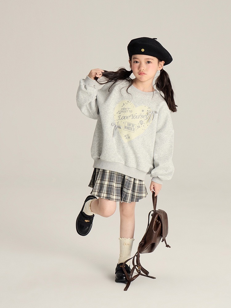 甜美愛心字母上衣/格子裙