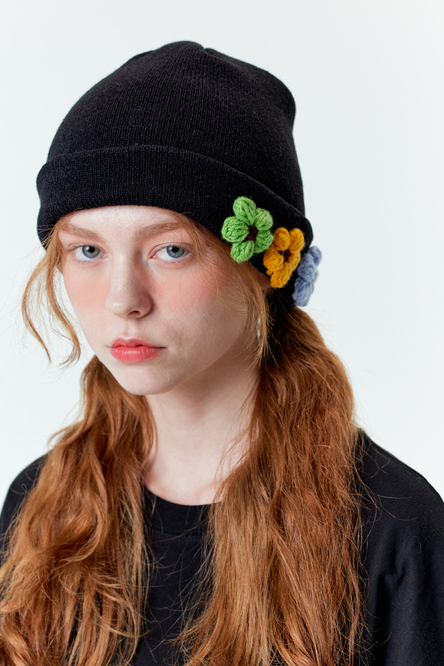 Misterchild 3色鉤針小花針織毛帽