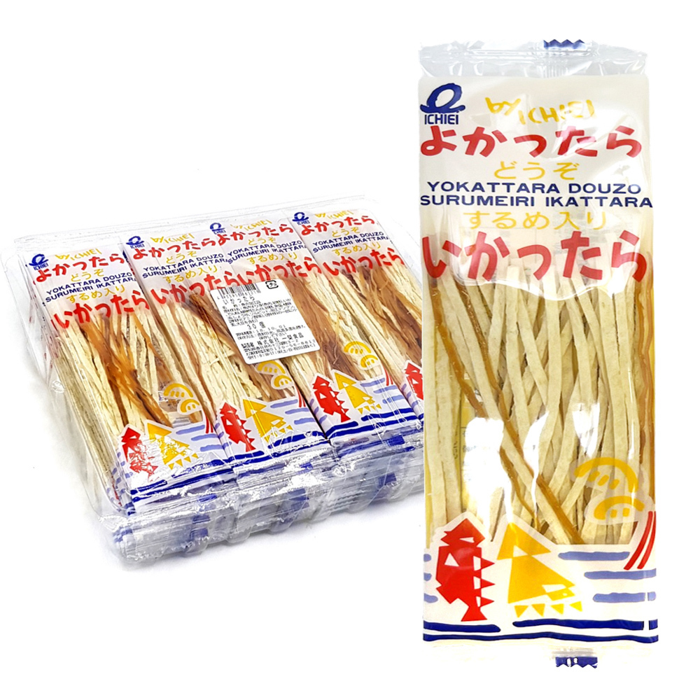 日本 一榮 雙味 鱈魚魷魚絲 30入 180g 長版