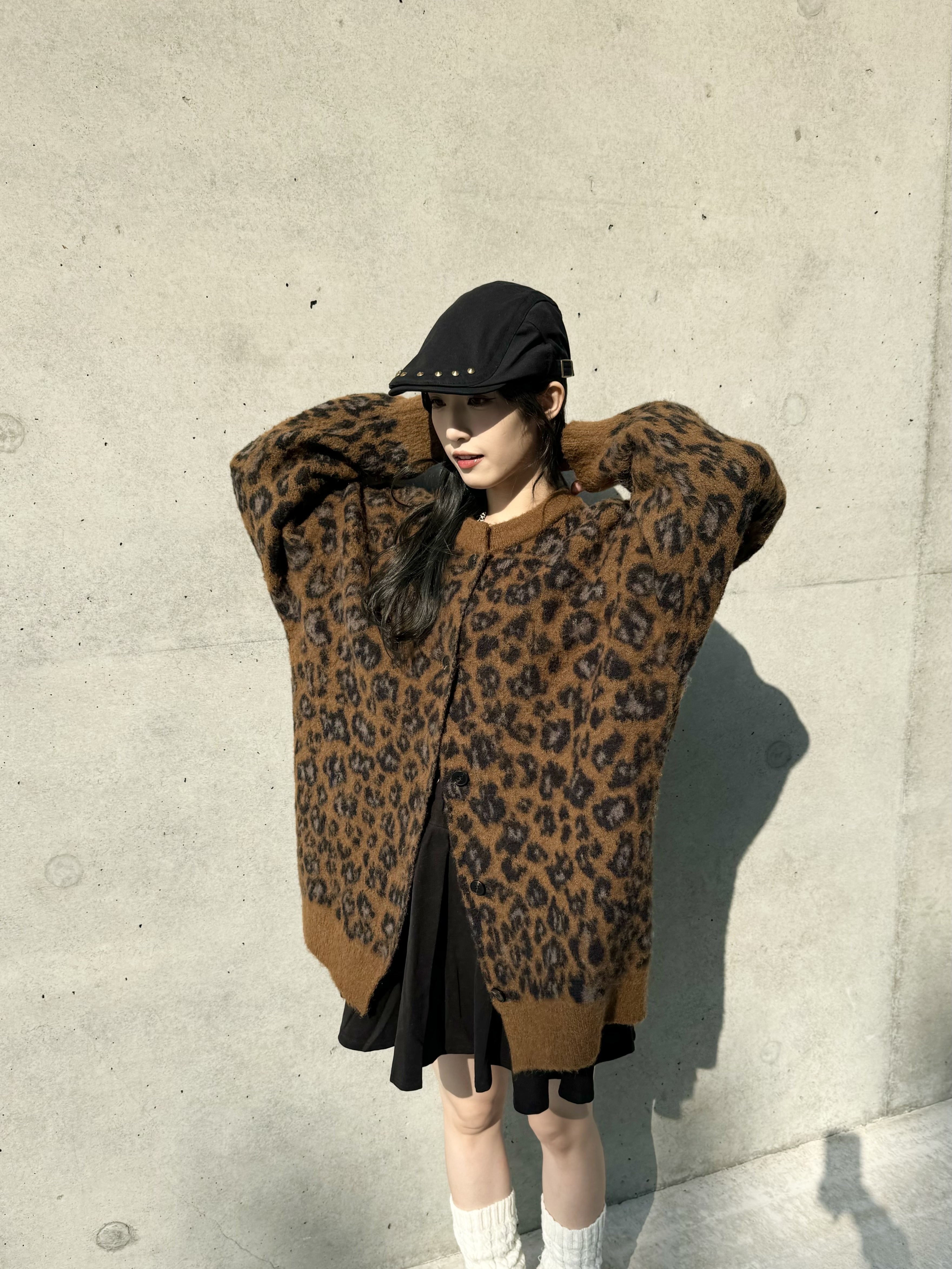 豹紋寬鬆毛衣