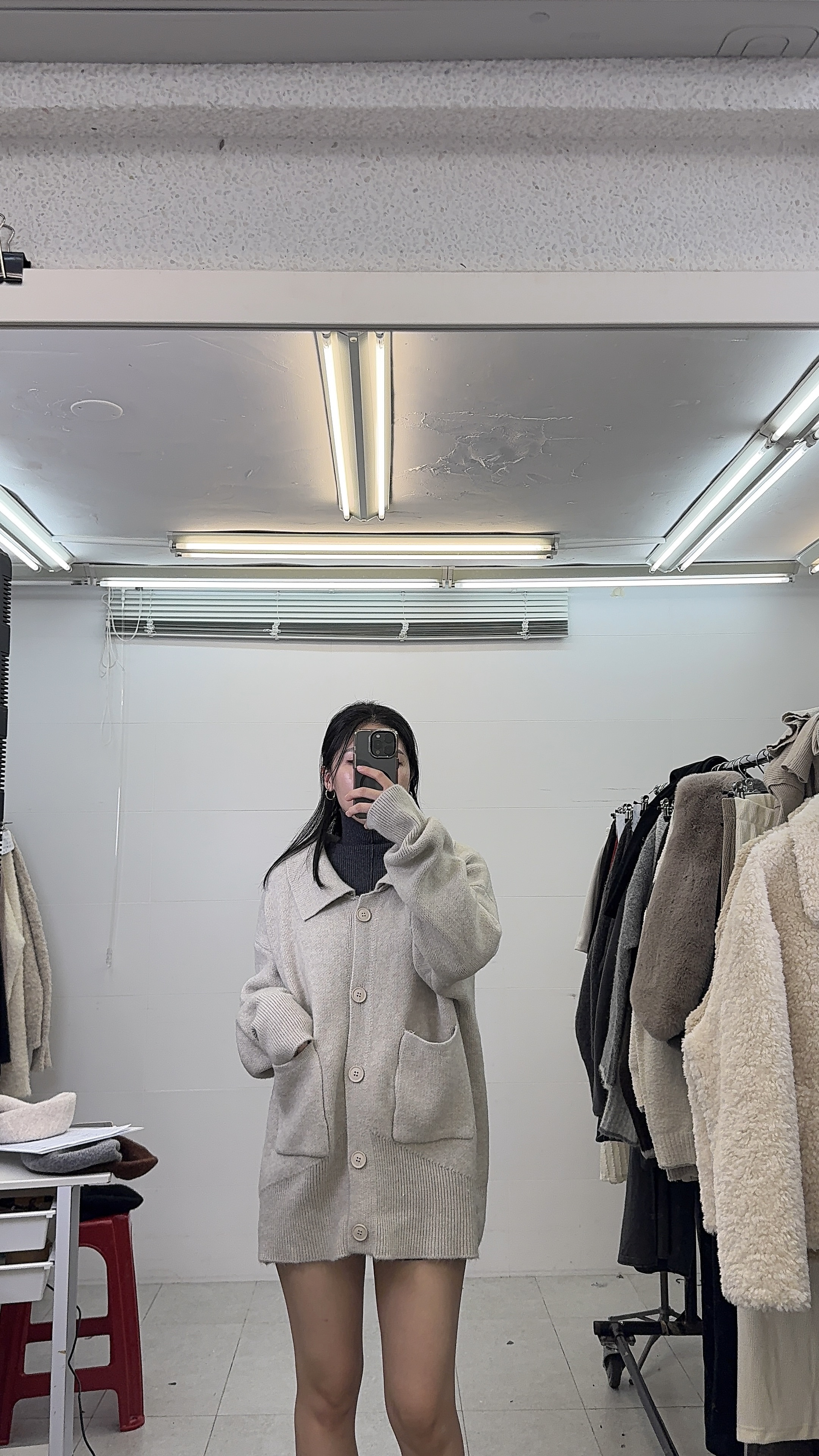 可愛翻領排扣針織外套（現貨）