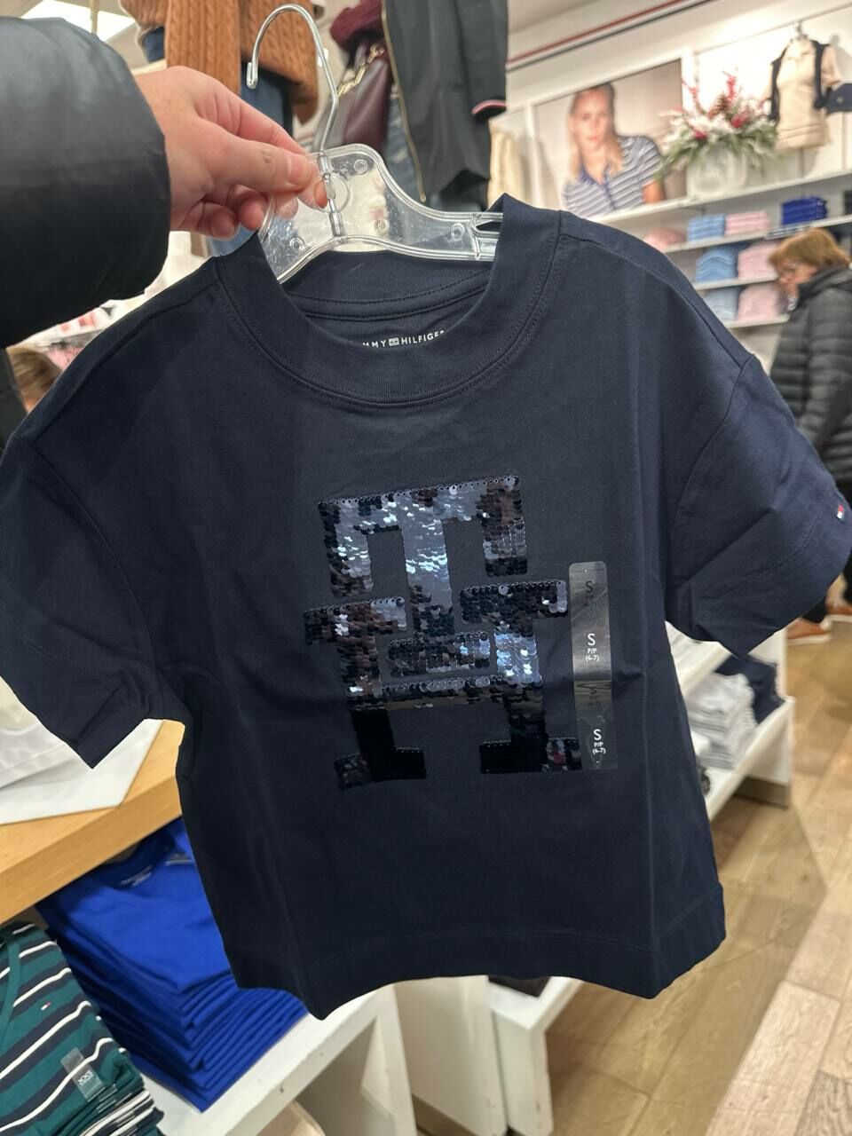 [U] TOMMY HILFIGER KID'S TEE LOGO T-SHIRT,NAVY [FINAL SALE], 7IJ4492-410 (UTH196)