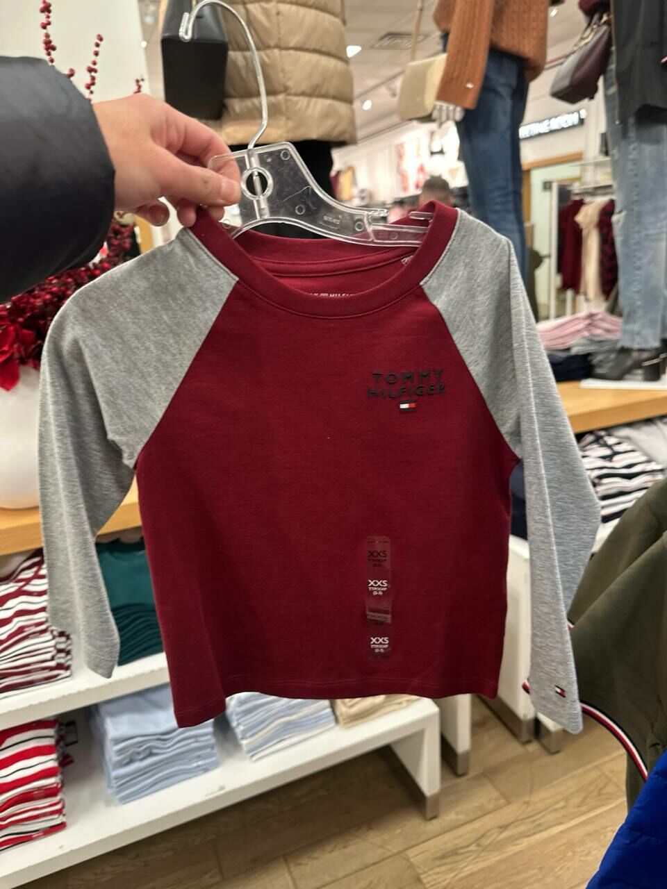[U] TOMMY HILFIGER KID'S LONGSLEEVE TEE,ROUGE MULTI [FINAL SALE], 7IJ444I-601 (UTH197)