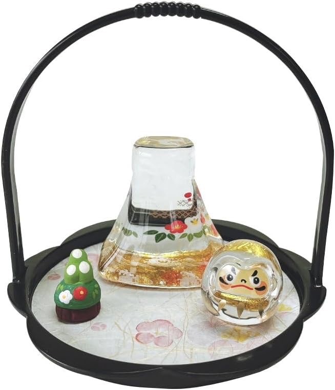 【預購】J120903 開運富士山與不倒翁玻璃裝飾品