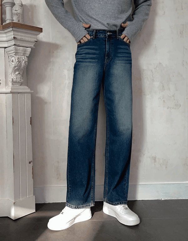 高密度布料寬牛仔褲