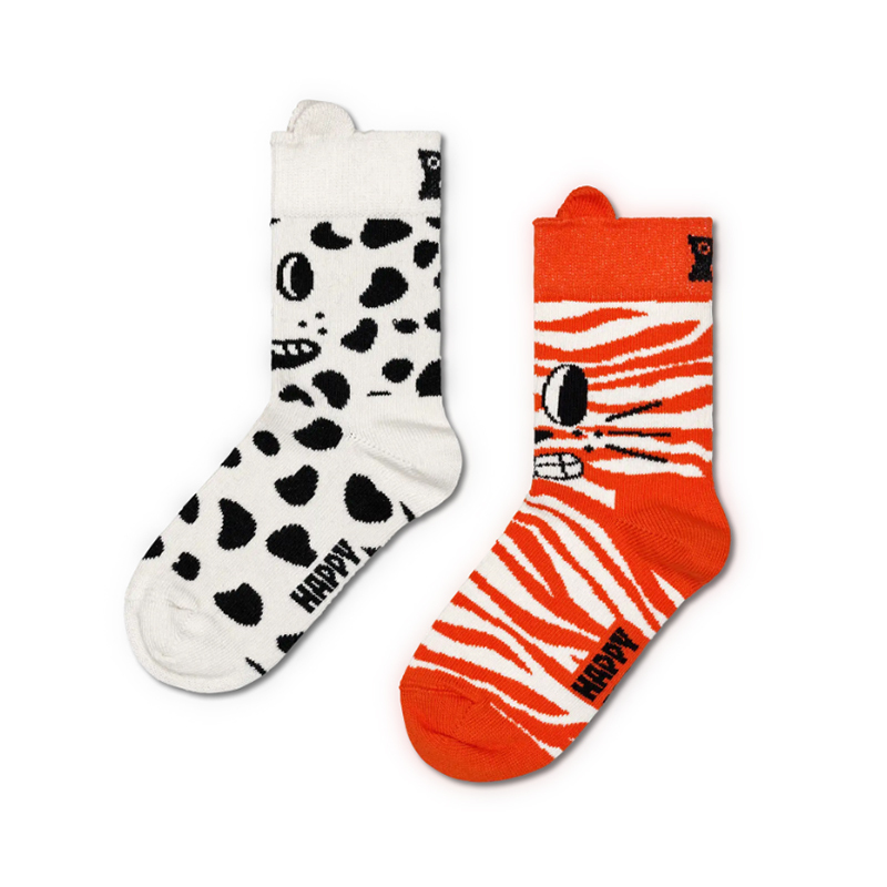 Happy Socks - 兒童襪 貓狗組合 2 件套 0-12月齡