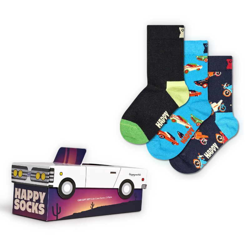 Happy Socks - 兒童襪 汽車禮盒 3 件套
