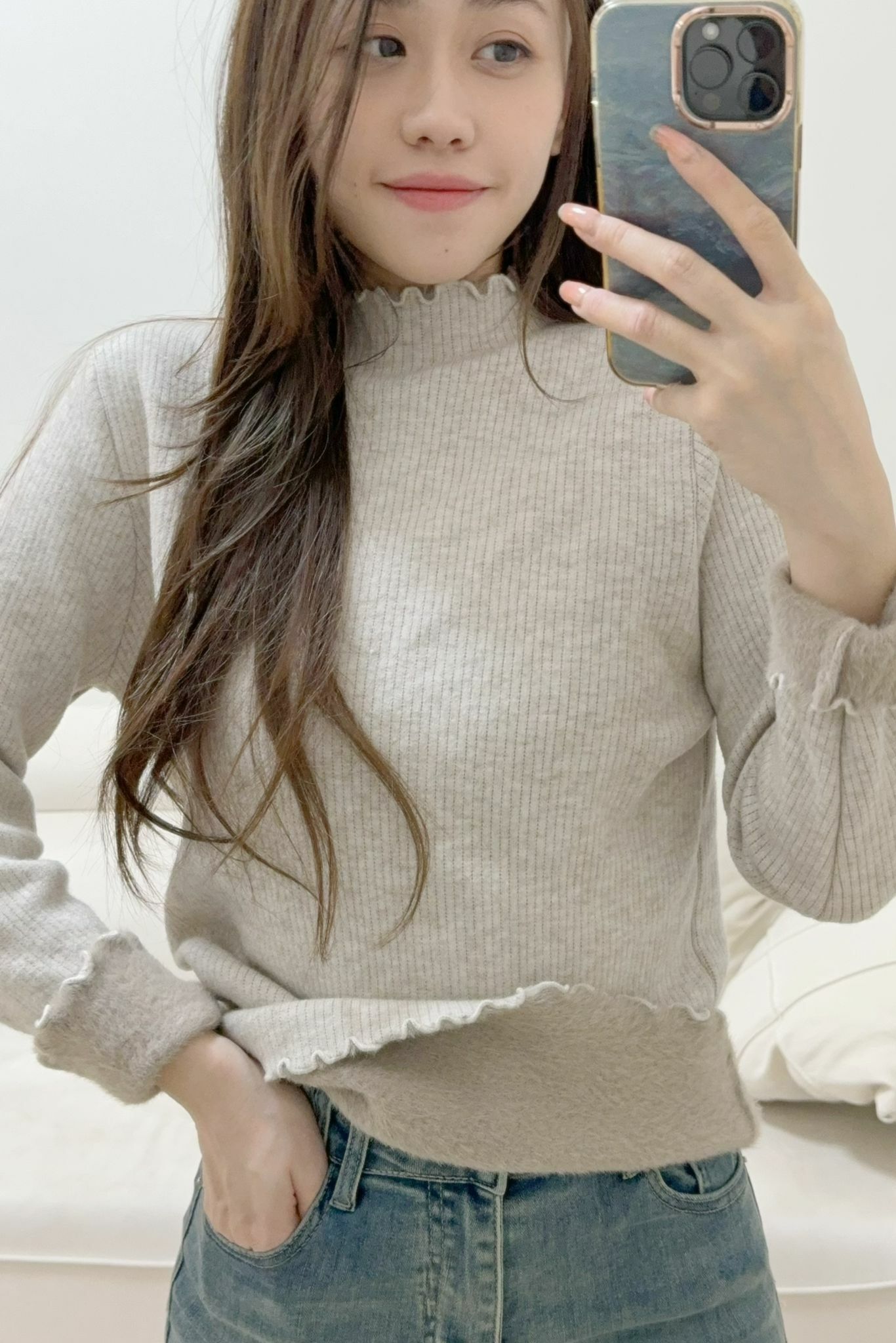 TOP#6642🤍超滑暖3倍不臃腫裡毛單衣