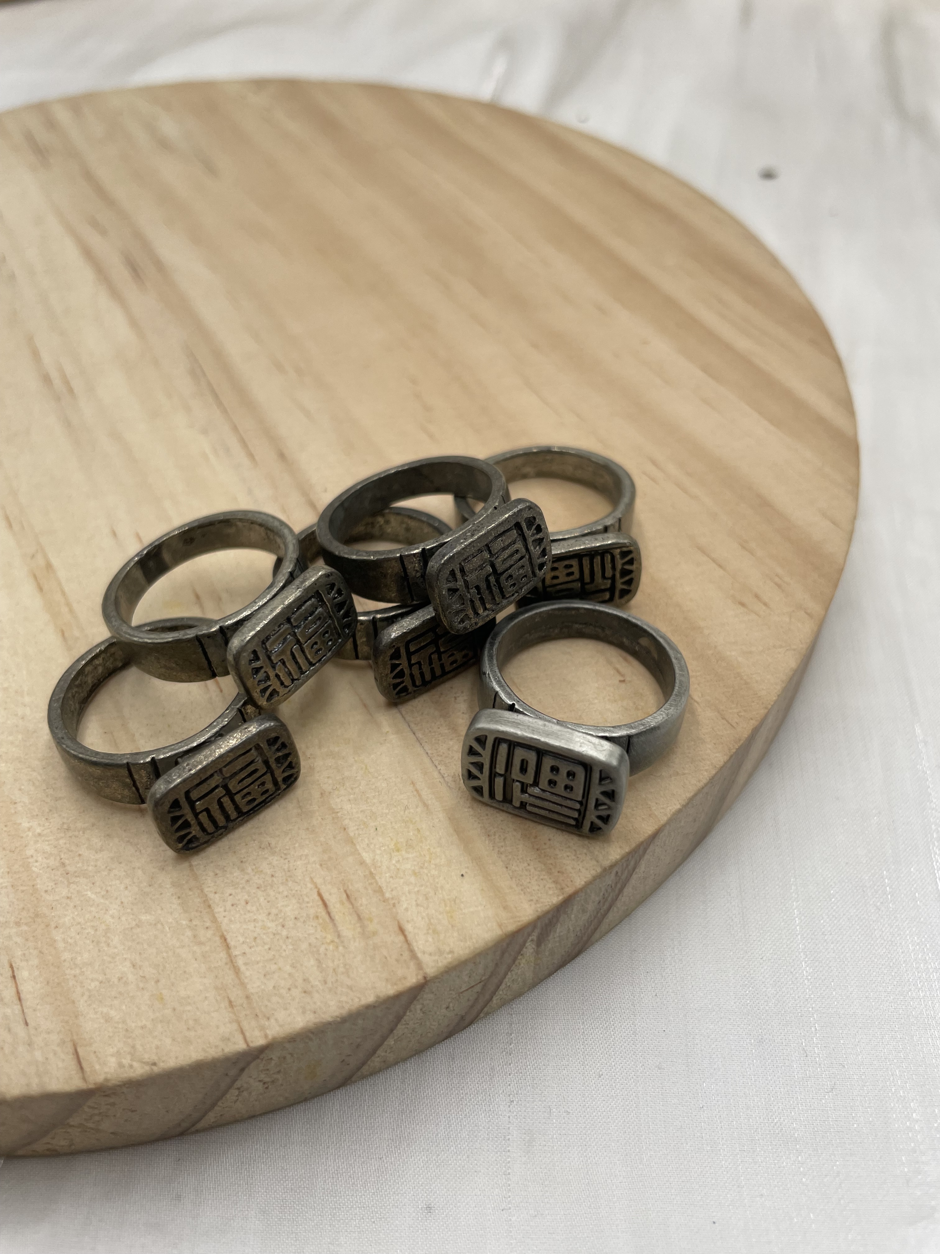 F-No.6銀-福字戒指17cm