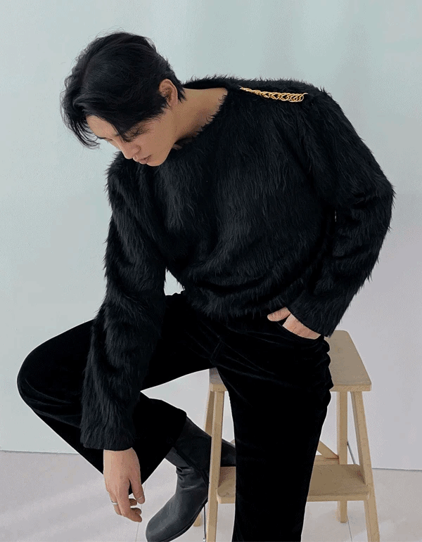 鏈條保暖毛茸茸T卹