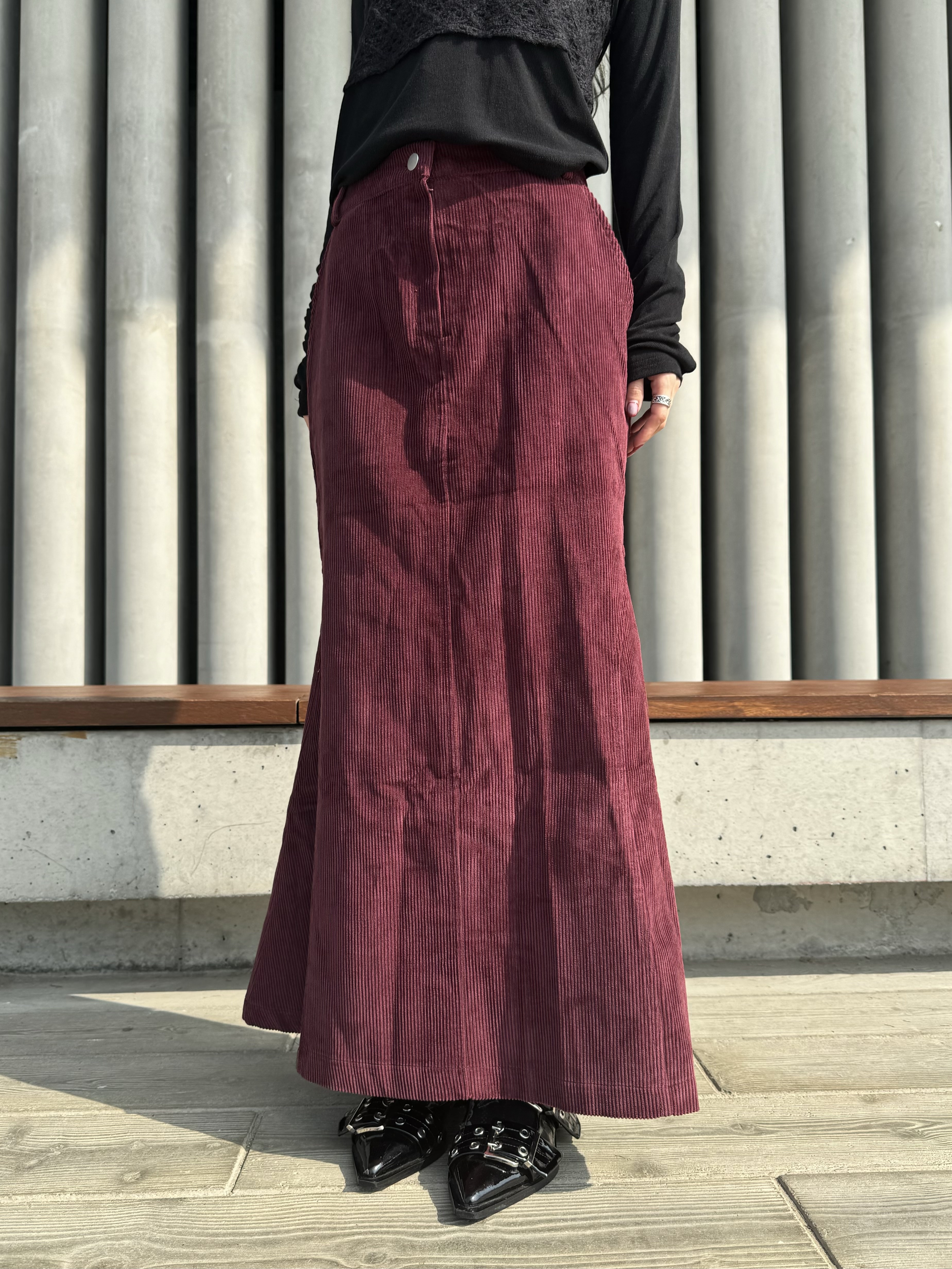 燈芯絨修HIP魚尾裙